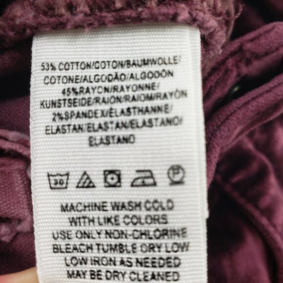 We The Free Velvet Pants Womens 28 Regular Burgundy Red Sweet Jane Skinny Jeans - Picture 11 of 11
